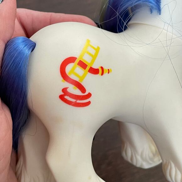 My Little Pony Big Brother Chief Fire Fighter Hat Bandana Comb VTG 1987 G1 MLP - Picture 10 of 16